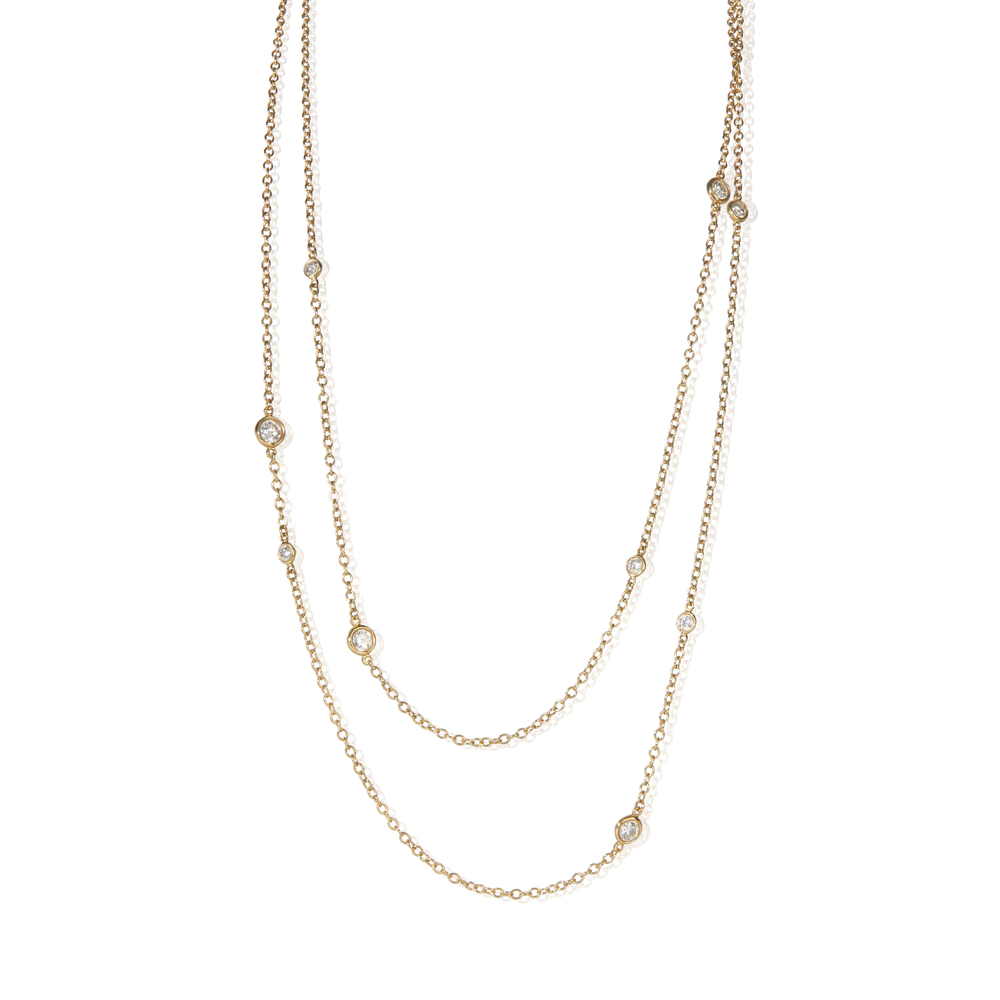 Tiffany & Co. Yellow Gold Diamond Elsa Peretti Diamond By The Yard Sprinkle Neck